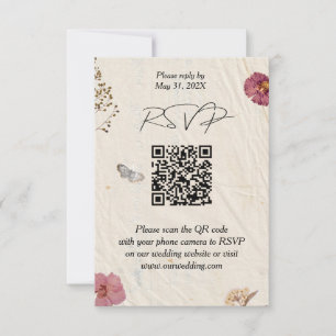 Shabby Chic Hochzeit Pressed Blume RSVP Karte