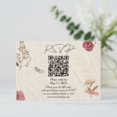 Shabby Chic Hochzeit Pressed Blume RSVP Karte (Stehend Vorderseite)
