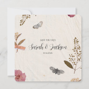 Shabby Chic Hochzeit Pressed Blume Save The Date