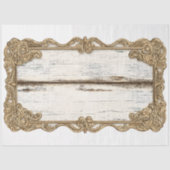 Shabby Chic Holz + Goldene Scroll Rahmen AN3 Decou Seidenpapier (Vorderseite)