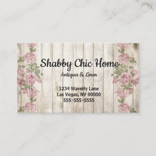 Shabby Chic Holz und Rose Visitenkarte