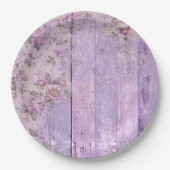Shabby Chic-Holzlavender-Blume Papierplatte Pappteller (Vorderseite)
