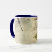 Shabby Chic Hortensien und Libelle Tasse (Vorderseite Links)