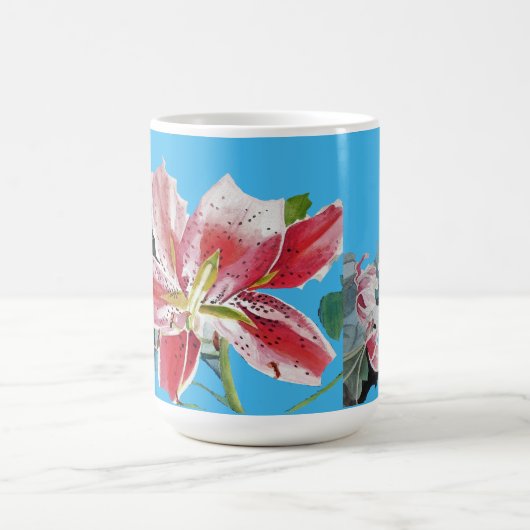 Shabby Chic Hübsch Blue Lily Blume Blumen Girls Ta Kaffeetasse (Mittel)