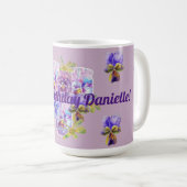 Shabby Chic Hübsch Lila Pansy floral Lilac Tasse (VorderseiteRechts)