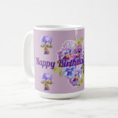 Shabby Chic Hübsch Lila Pansy floral Lilac Tasse (Vorderseite Links)