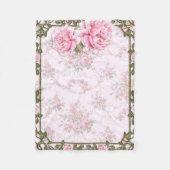Shabby Chic Hübsch Peonies Fleecedecke (Vorderseite)