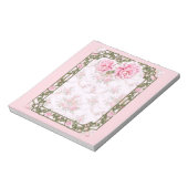 Shabby Chic Hübsch Peonies Notizblock (Rotiert)
