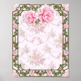 Shabby Chic Hübsch Peonies Poster