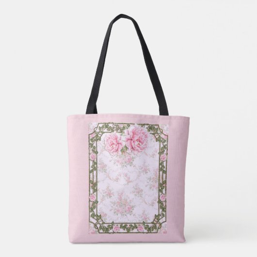 Shabby Chic Hübsch Peonies Tasche (Rückseite)
