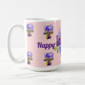 Shabby Chic Hübsch Pink Pansy Blüte Dot Tasse (Links)