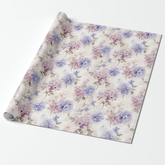 Shabby Chic Hydrangea Blumenfreude Geschenkpapier (Ungerollt)