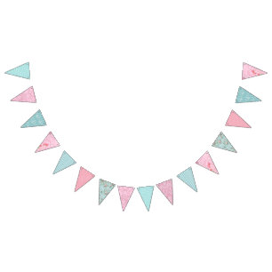 Shabby Chic-Jagd. (Rosa und Blau) Wimpelkette