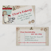 Shabby Chic Kirsche Eis Kochbuch Biokarten Telefonnummerkarte (Vorne/Hinten)