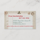 Shabby Chic Kirsche Eis Kochbuch Biokarten Telefonnummerkarte (Rückseite)