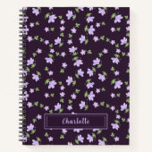 Shabby Chic Kleine Blumige Cottagecore Tiefviolett Notizblock (Vorderseite)
