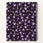 Shabby Chic Kleine Blumige Cottagecore Tiefviolett Notizblock (Rückseite)