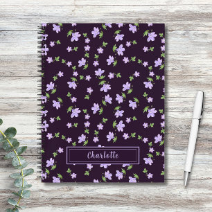 Shabby Chic Kleine Blumige Cottagecore Tiefviolett Notizblock