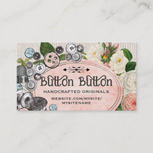 Shabby Chic knöpft die Spulen, die Geschäftskart Visitenkarte