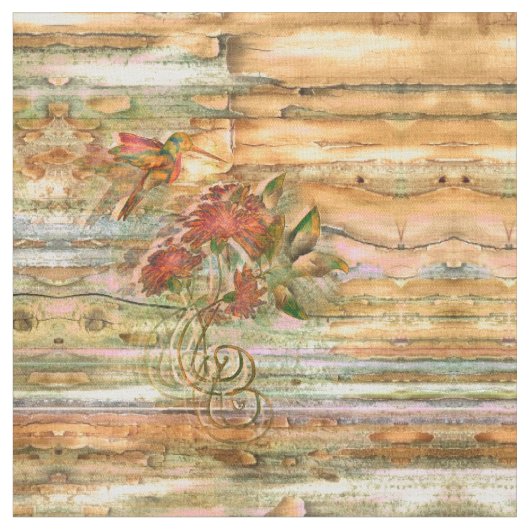 Shabby Chic-Kolibri-Flug Stoff (Nahaufnahme)