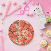 Shabby Chic-Korallen-Blume Pappteller (Party)