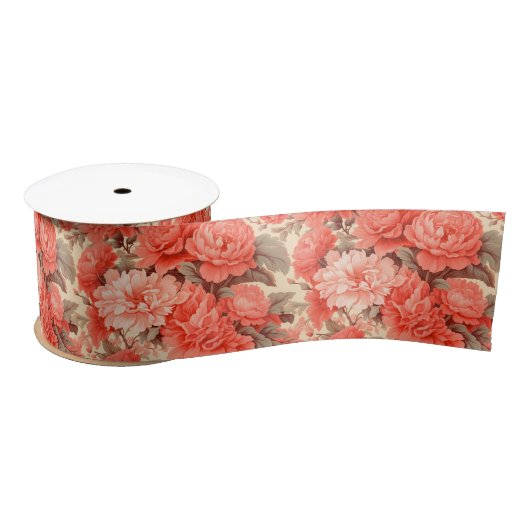 Shabby Chic-Korallen-Blume Satinband (Spule)