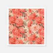 Shabby Chic-Korallen-Blume Serviette (Vorderseite)