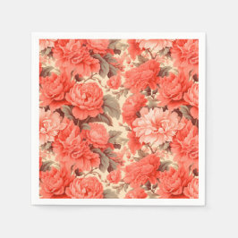 Shabby Chic-Korallen-Blume Serviette
