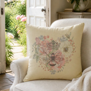 Shabby Chic Kronen Biene Wurfkissen Kissen
