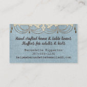 Shabby Chic Kronleuchter Nähschere Biz-Karten Visitenkarte (Rückseite)