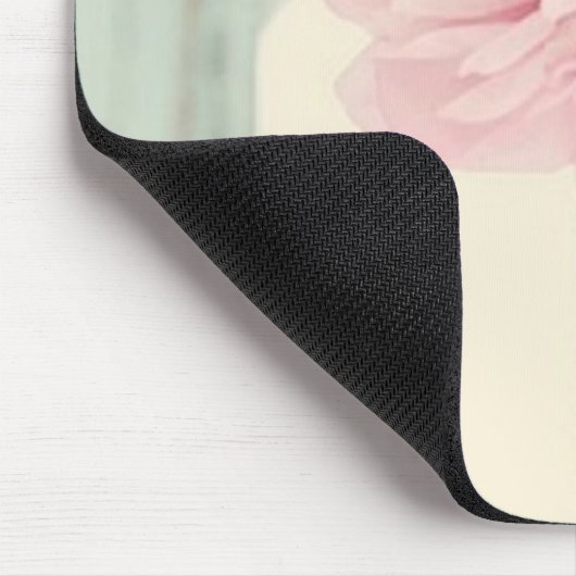 Shabby Chic-Krug rosa Blumen Mousepad (Ecke)