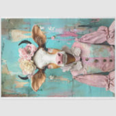 Shabby Chic Kuh in weichem Pastellton decoupage Seidenpapier (Vorderseite)