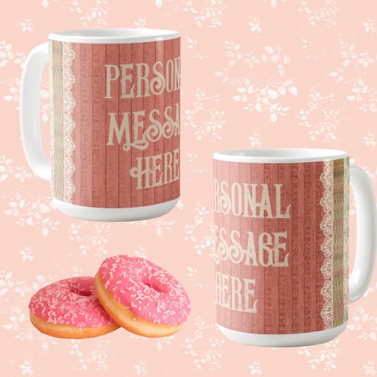 Shabby Chic Lace Floral Personalisiert Kaffeetasse