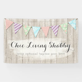 Shabby Chic-Land-Flagge auf rustikalem gemaltem Banner