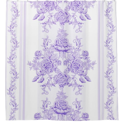 Shabby Chic, Lavendel, Handtuch, Blumenmuster, Vik Duschvorhang (Vorderseite)