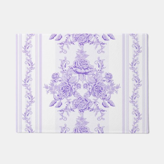 Shabby Chic, Lavendel, Handtuch, Blumenmuster, Vik Fußmatte (Vorderseite)
