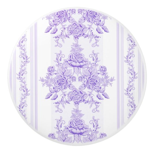 Shabby Chic, Lavendel, Handtuch, Blumenmuster, Vik Keramikknauf (Vorderseite)