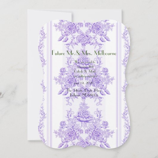 Shabby Chic, Lavendel, Handtuch, Blumenmuster, Vik Save The Date (Vorderseite)