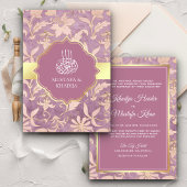 Shabby Chic Lavender Gold Floral Muslim Hochzeit Einladung