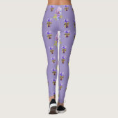 Shabby Chic Lavender Lila Pansy Floral Leggings (Rückseite)