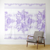 Shabby chic,lavender,toile,pattern,floral,Victoria Wandteppich (Beispiel (Horizontal))