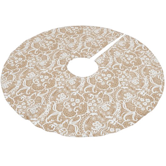 Shabby Chic-Leinwand u. Spitze-Baum-Rock Polyester Weihnachtsbaumdecke (Schrägansicht)