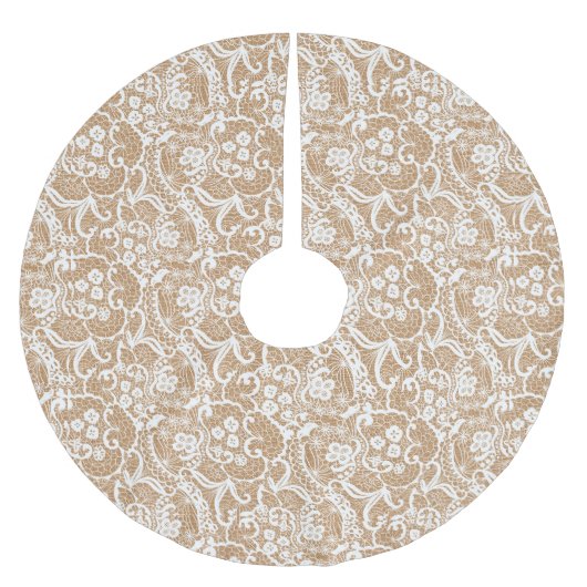 Shabby Chic-Leinwand u. Spitze-Baum-Rock Polyester Weihnachtsbaumdecke (Vorderseite)