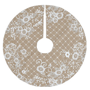 Shabby Chic-Leinwand u. Spitze-Baum-Rock Polyester Weihnachtsbaumdecke