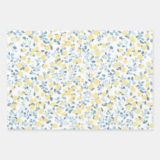 Shabby Chic Lemon Blossom Wrapping Paper Geschenkpapier Set (Vorderseite 2)