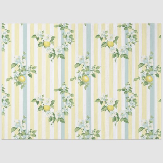 Shabby Chic Lemon Floral Series Design #11 Seidenpapier (Vorderseite)