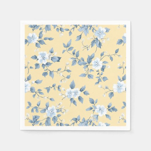 Shabby Chic Lemon Floral Series Design #7 Serviette (Vorderseite)
