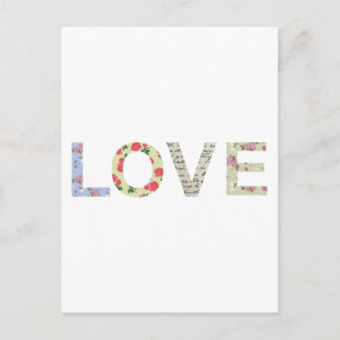 Shabby Chic Liebe Typografie - weiß Postkarte