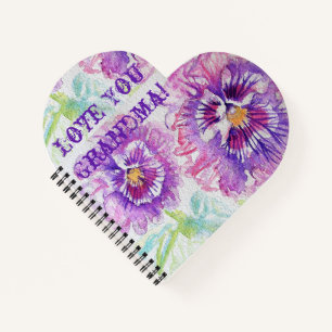 Shabby Chic Liebe You Oma Lila Pansy Notebook Notizblock