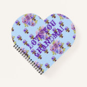 Shabby Chic Liebe You Oma Notebook Notizblock (Vorderseite)